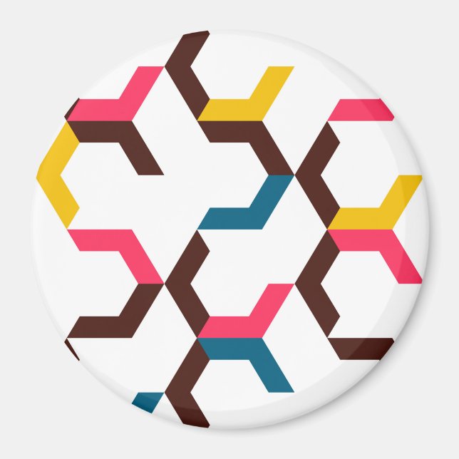 Färgfyllda, moderna, coola-trendigets chevron-pilf magnet (Framsidan)