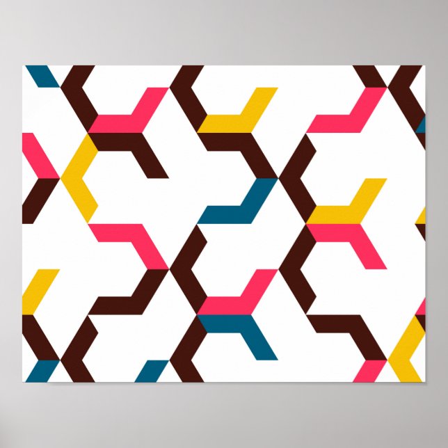 Färgfyllda, moderna, coola-trendigets chevron-pilf poster (Framsidan)