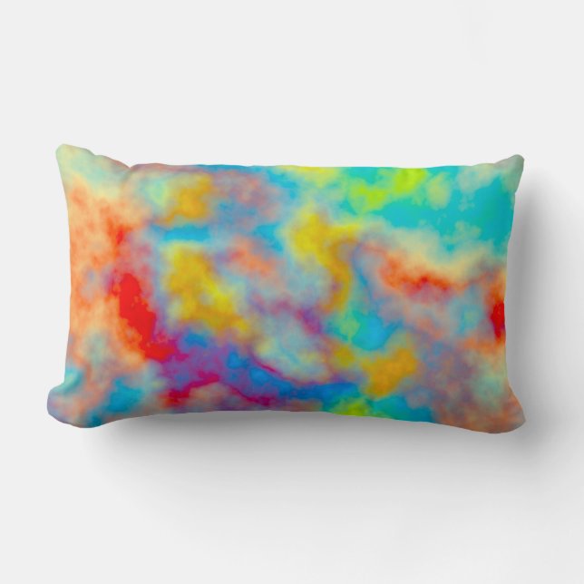 Färgfyllda moln lumbarkudde (Framsida)