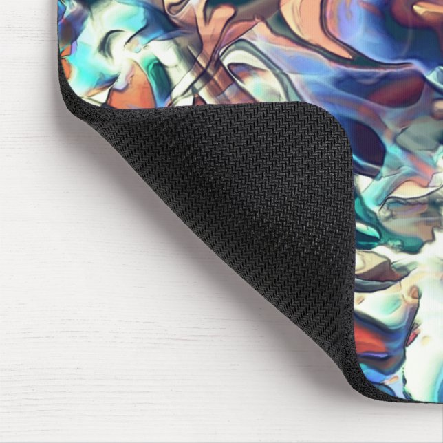 Färgfyllda moln som skänks i blå och bruna nyanser musmatta (Hörn)