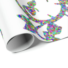 Färgfyllda mosaikblommor mönster inslagna pappert presentpapper