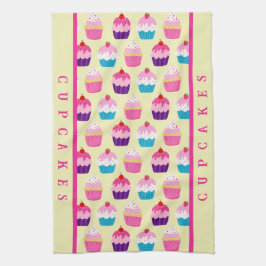 Färgfyllda Muffinsar Mönster, sötade tremor Kökshandduk