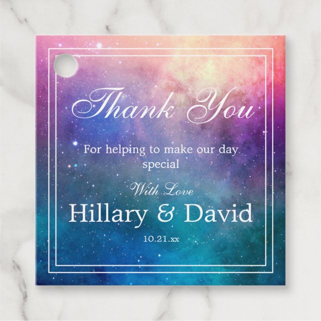 Färgfyllda Nebula-moln Gåvor Etiketter (Framsida)