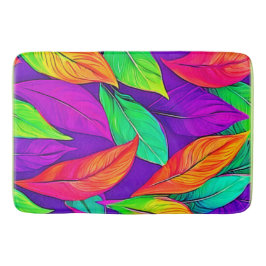 Färgfyllda Neon Etheral Löv Mönster Badrumsmatta