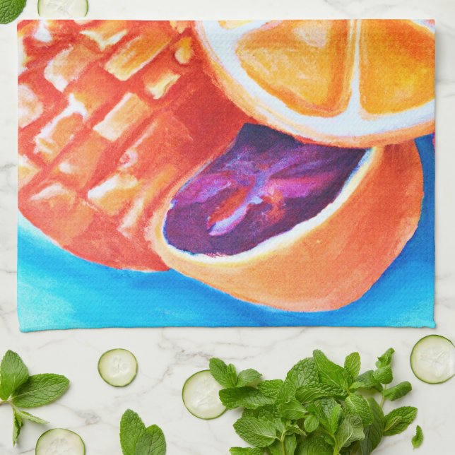 Färgfyllda neontropiska frukter kökshandduk (Vikta)