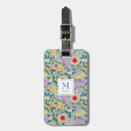 Färgfyllda, ogenomskinliga, tropiska blommor Mönst Bagagebricka