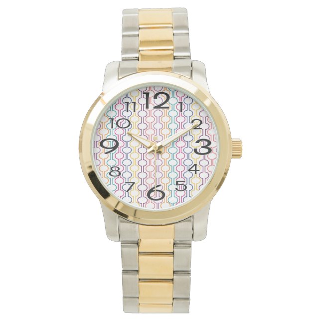 Färgfyllda öppna cirklar armbandsur (Framsida)