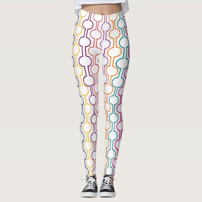 Färgfyllda öppna cirklar leggings (Framsida)