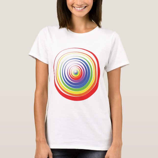 Färgfyllda optiska cirklar t shirt (Framsida)