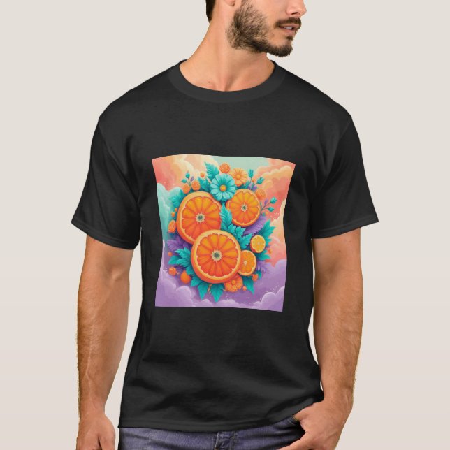 Färgfyllda orangar för Fars dag T Shirt (Framsida)