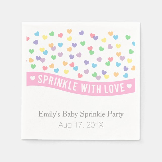 Färgfyllda öron Modern Baby Sprinkle Party Pappersservett (Framsidan)