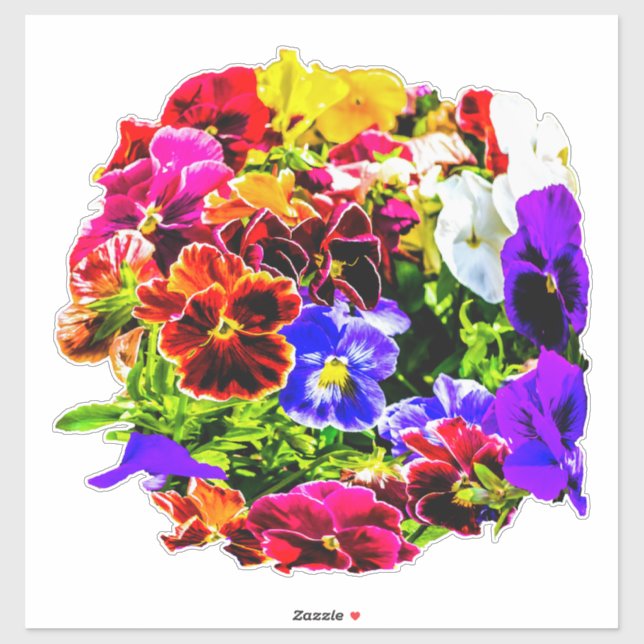 Färgfyllda Pansy Flowers Klistermärken (Ark)