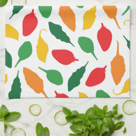 Färgfyllda paprika Herb Garden Mönster Kökshandduk