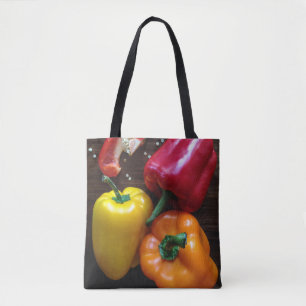 Färgfyllda paprika tygkasse