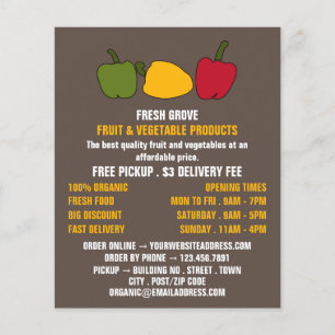 Färgfyllda paprikor, grönsaksreklam flygblad