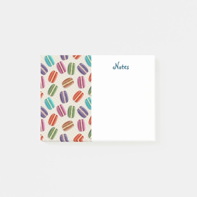 Färgfyllda parisiska makaroner Mönster Post-it Block (Framsida)