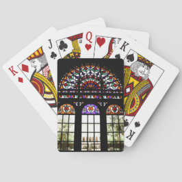 Färgfyllda parkeringskort av glas, klassiskt casinokort