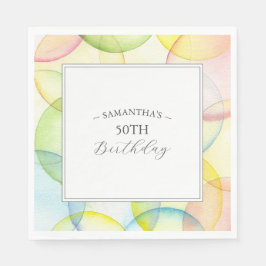 Färgfyllda Party Personlig Birthday Napkins Pappersservett