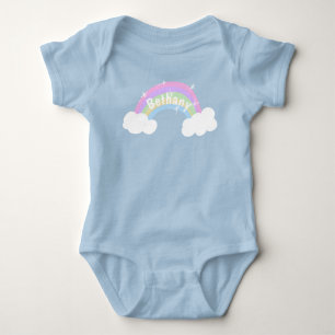 Färgfyllda Pastel Rainbow Personlig Girls T Shirt