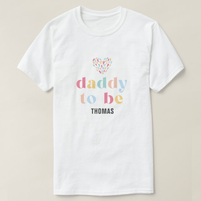 Färgfyllda Pastel-Twillingar Babykläder Pappa ska  T Shirt (Design framsida)