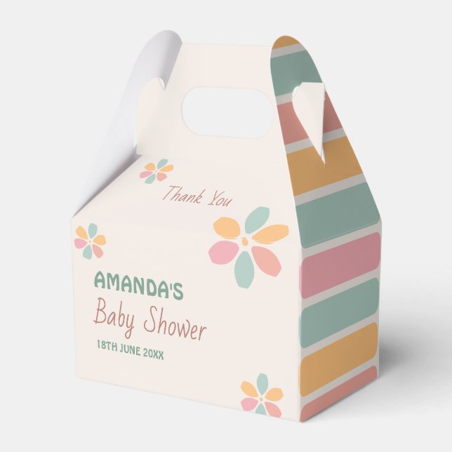 Färgfyllda Pastellblommor Babykläder Party Presentaskar (Baksidan Sidan)