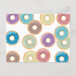 Färgfyllda pastelldonuts & Sprinkles Mönster Helg Vykort