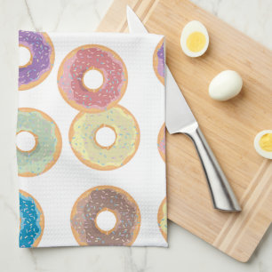 Färgfyllda pastelldonuts & Sprinkles Mönster Kökshandduk
