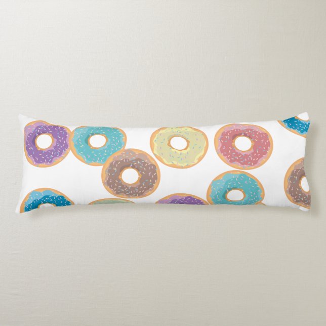 Färgfyllda pastelldonuts & Sprinkles Mönster Kroppskudde (Framsidan)