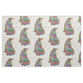 Färgfyllda Penguin- och Baby Chick Fabric Tyg