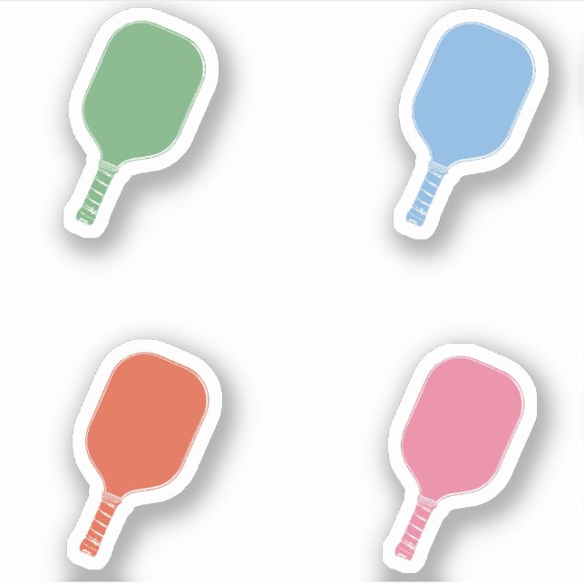 Färgfyllda Pickleball Paddles Klistermärken (Framsida)