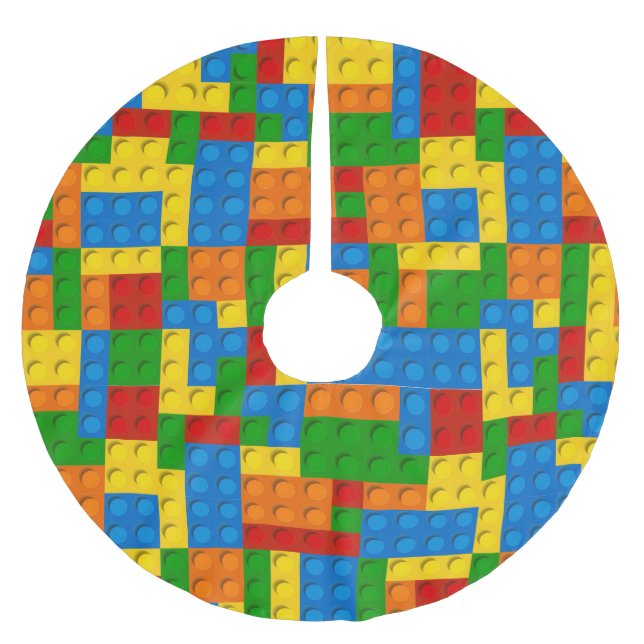 Färgfyllda plastblock av julafton julgran julgransmatta borstad polyester (Framsidan)