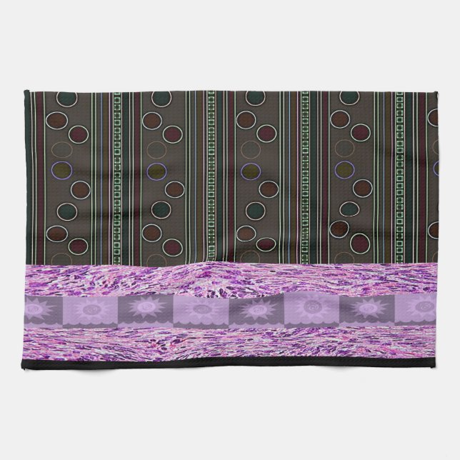 Färgfyllda pokadotcirklar för kökshandduk (Horisontell)