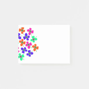 Färgfyllda poppies efter det att den har skickats post-it block