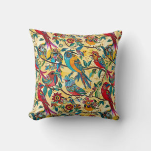 Färgfyllda popularfåglar Pillow Kudde