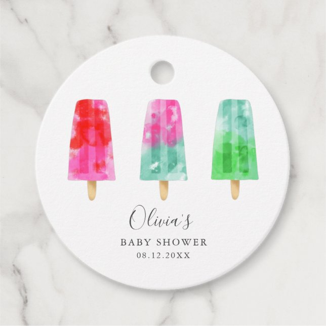 Färgfyllda populationer sommarbabyskor gåvor etiketter (Framsida)