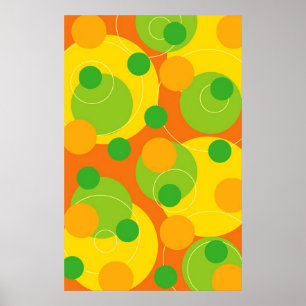 Färgfyllda portionskurvor av Citrus Lime-Roligten Poster