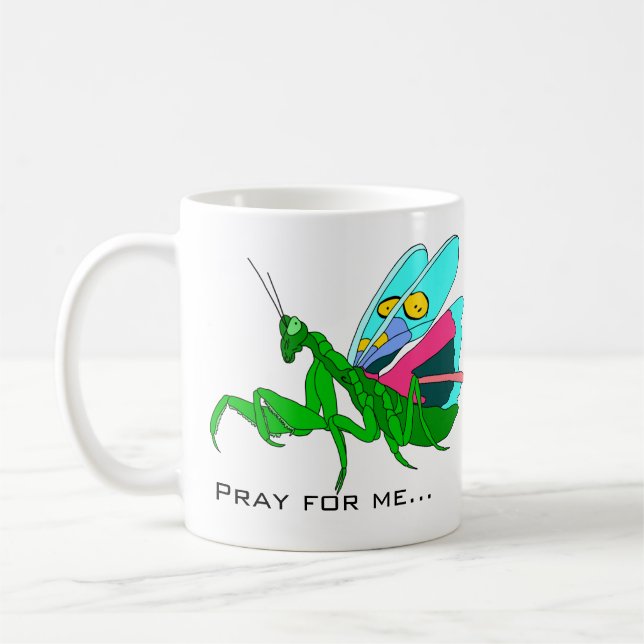 Färgfyllda Praying Mantis Kaffemugg (Vänster)