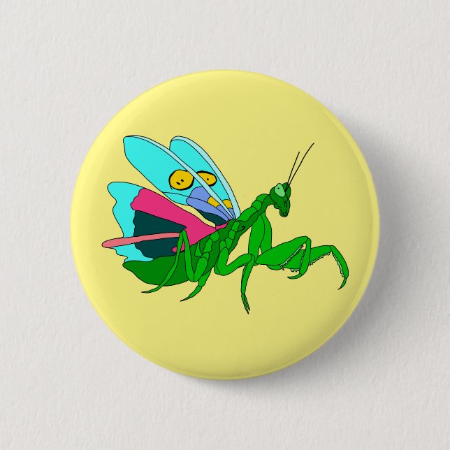 Färgfyllda Praying Mantis Knapp (Framsida)