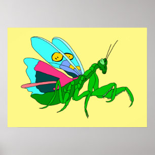 Färgfyllda Praying Mantis Poster