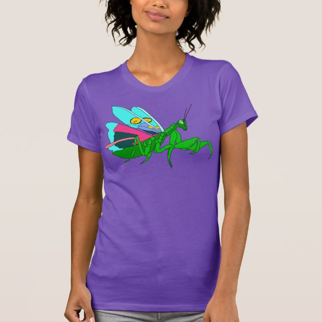 Färgfyllda Praying Mantis T Shirt (Framsida)