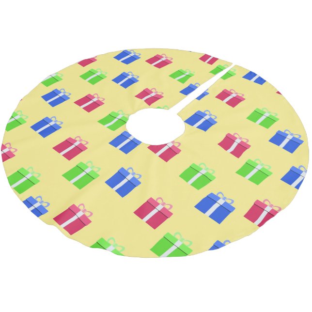 Färgfyllda presentlådor julgransmatta borstad polyester (Vinklad)