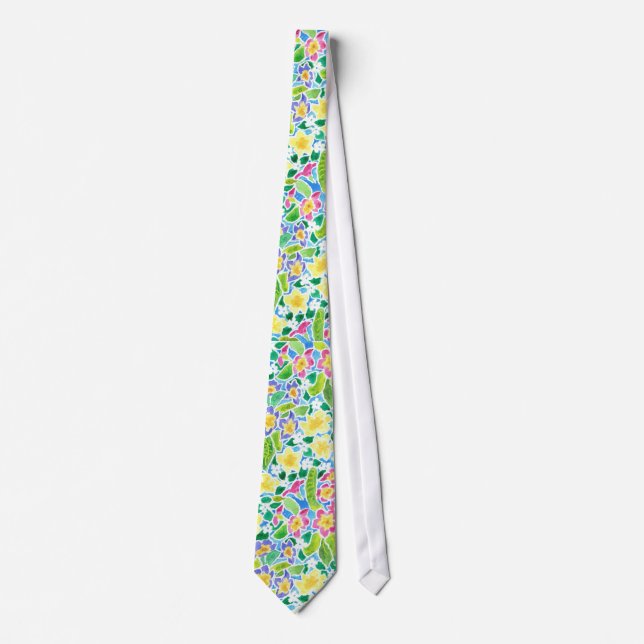 Färgfyllda primroses Necktie Vår Slips (Framsida)