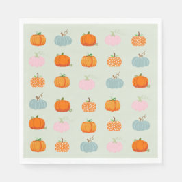 Färgfyllda pumpor pappersservett