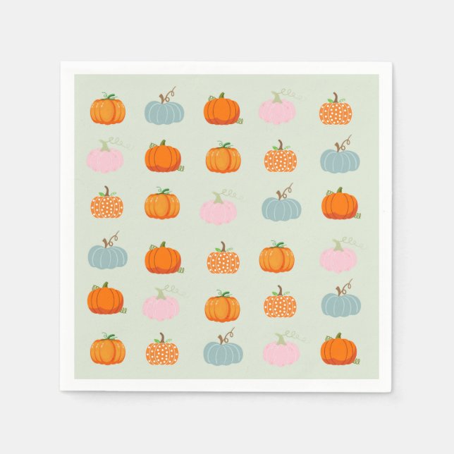 Färgfyllda pumpor pappersservett (Framsidan)