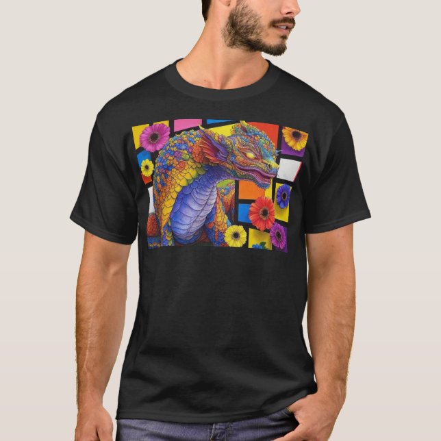 Färgfyllda Rahu Smells Flowers T Shirt (Framsida)