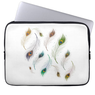 Färgfyllda, realistiska Peacock Feathers Laptop Fodral