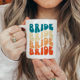 Färgfyllda Retro Bride Mugg-gåvor till briden Kaffemugg
