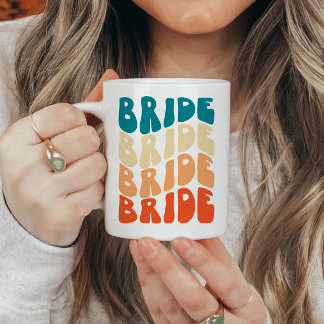 Färgfyllda Retro Bride Mugg-gåvor till briden Kaffemugg