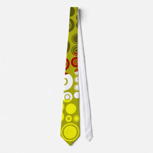 Färgfyllda Retro Circles Mönster Tie Slips