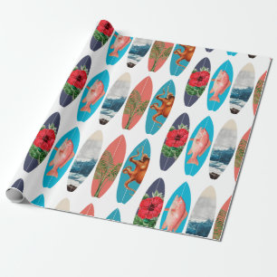 Färgfyllda Retro-yfboard Mönster Presentpapper